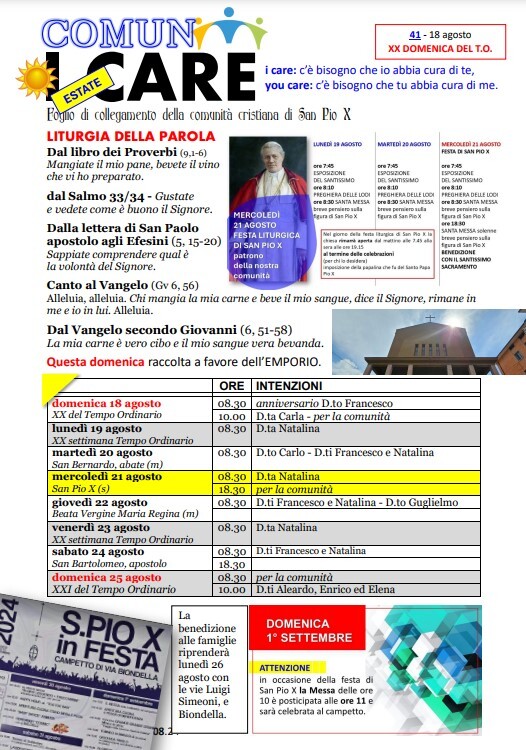 Comun I Care 18 Agosto